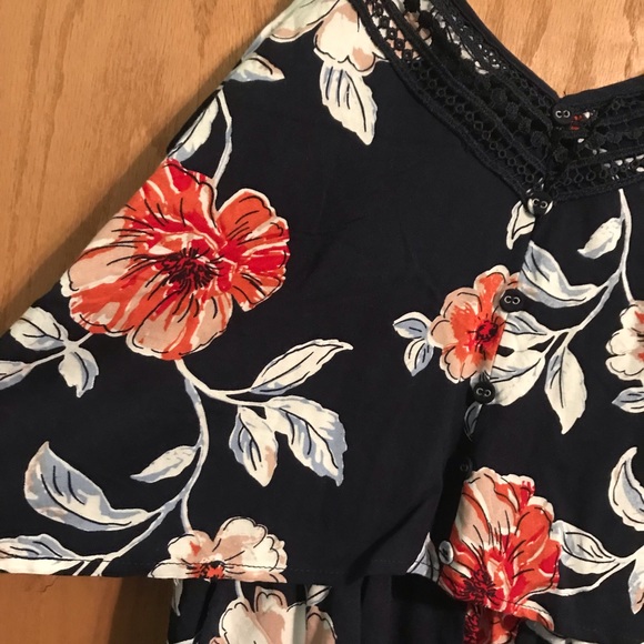 Rue 21 Black Floral Romper - Picture 3 of 5